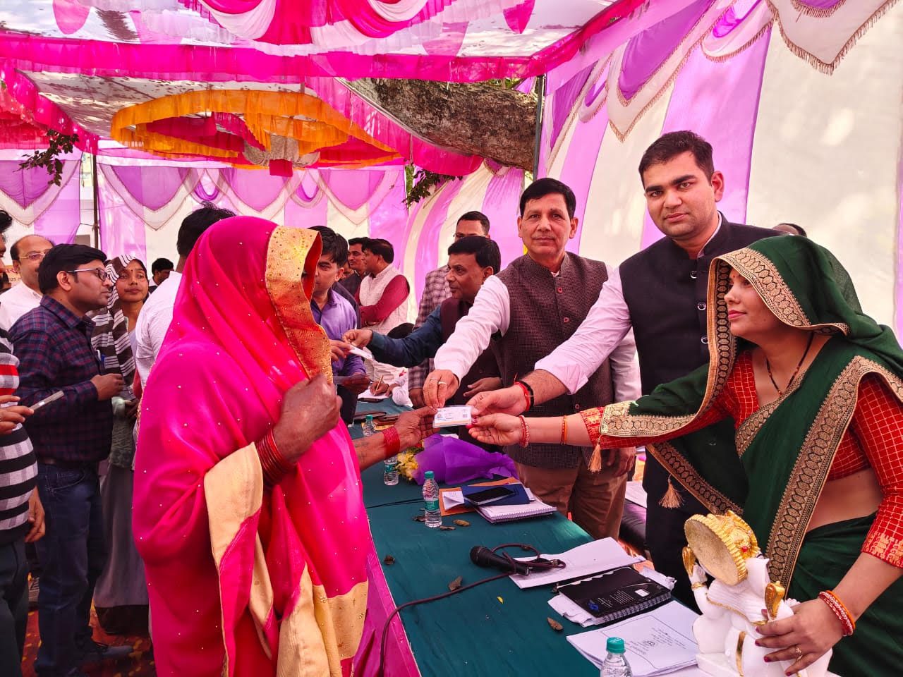 The District Magistrate held a Chaupal in Hasanpur and listened to the problems of the villagers.