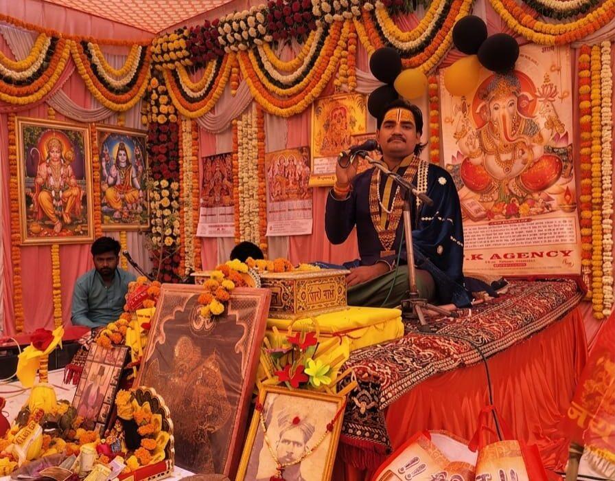 Bhagwat Katha and Mahabharata episode at Subhash Nagar Kaushalpuri Shiv Shakti Dham moved devotees.