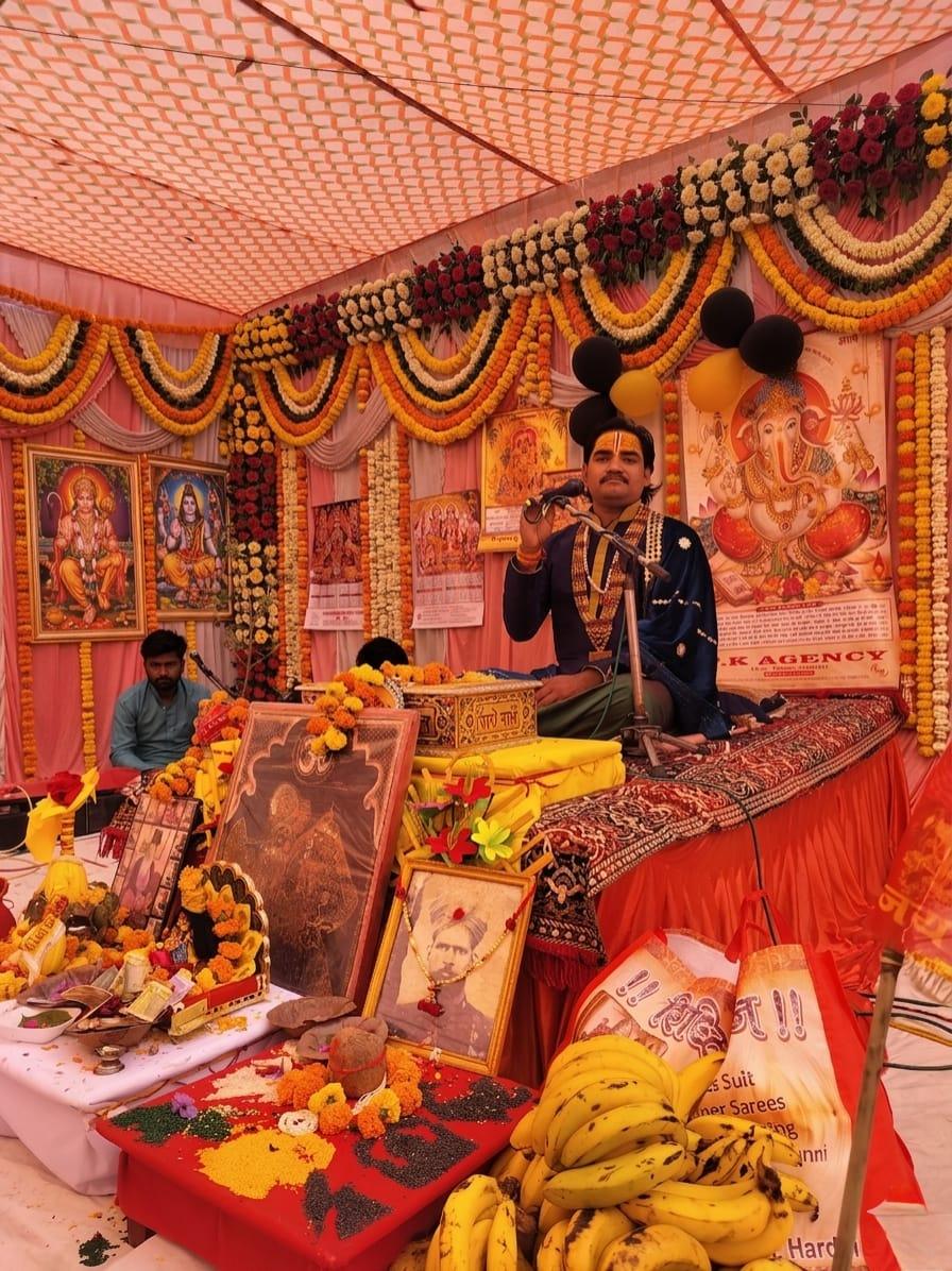 Bhagwat Katha and Mahabharata episode at Subhash Nagar Kaushalpuri Shiv Shakti Dham moved devotees.