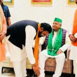 Chief Minister Samrat took blessings from former Chief Minister Lalu.