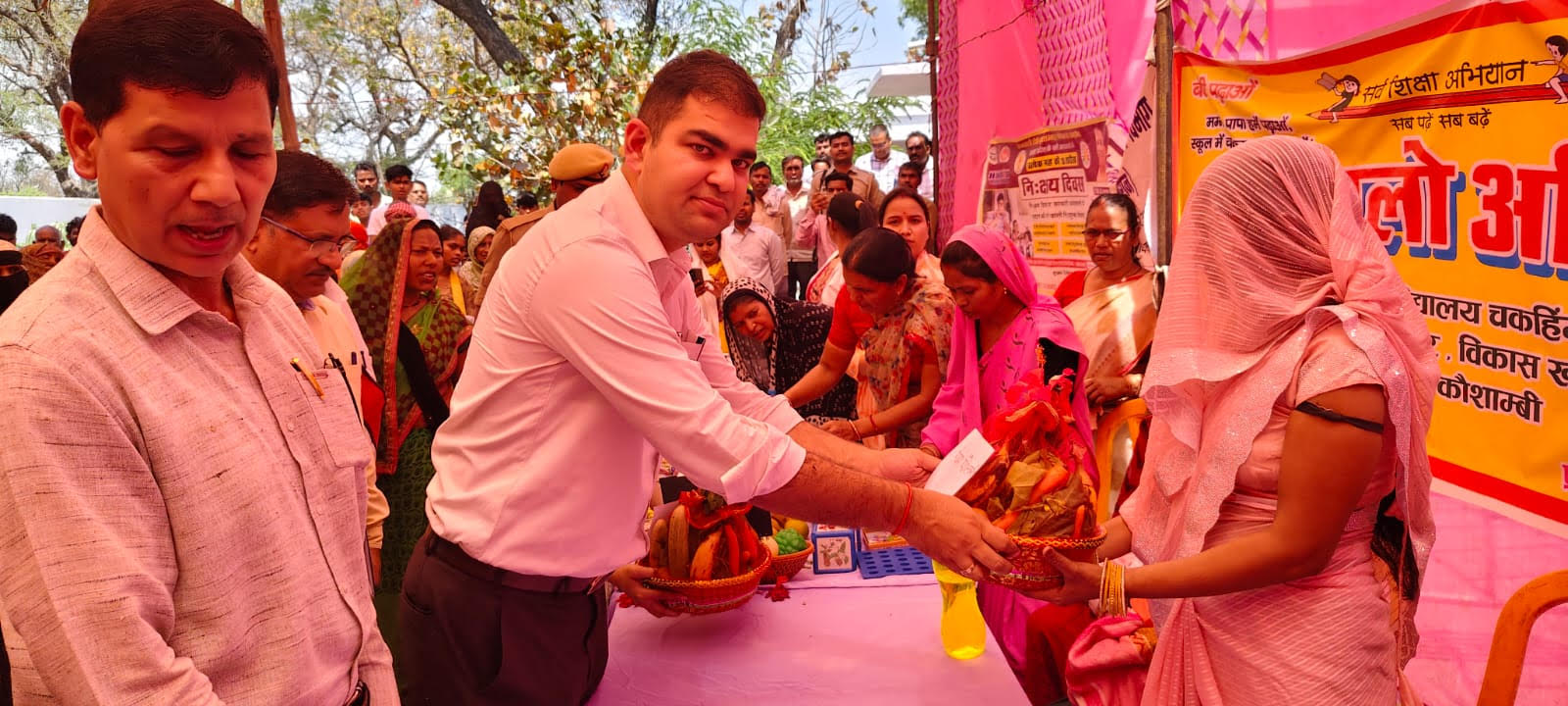 The District Magistrate held a village meeting and listened to the problems and gave instructions for their immediate solution.