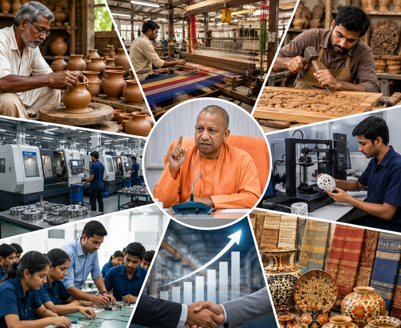 Yogi Government ODOP Scheme, UP CFC Projects, Uttar Pradesh MSME News, Common Facility Center UP, Traditional Industries UP, ODOP Scheme Uttar Pradesh, Banaras Silk CFC, Khurja Black Pottery, Moradabad PVD Plant, Sambhal Button Industry, Meerut Tool Room CFC, UP Handicraft Industry, Yogi Adityanath MSME Plan, Uttar Pradesh Industry News,योगी सरकार ओडीओपी योजना, यूपी सीएफसी परियोजना, उत्तर प्रदेश पारंपरिक उद्योग, यूपी बुनकर योजना, MSME उत्तर प्रदेश, कॉमन फैसिलिटी सेंटर यूपी, यूपी हस्तशिल्प उद्योग, योगी आदित्यनाथ उद्योग योजना, बनारस सिल्क सीएफसी, खुर्जा ब्लैक पॉटरी, मेरठ टूल रूम, संभल बटन उद्योग, मुरादाबाद पीवीडी प्लांट, यूपी उद्योग समाचार, लखनऊ उद्योग बैठक,लखनऊ ओडीओपी बैठक, राकेश सचान समीक्षा बैठक, यूपी बुनकर उद्योग, हस्तशिल्प कारोबार यूपी, सीएफसी आधुनिक तकनीक, यूपी स्किल ट्रेनिंग योजना, गाजियाबाद इंजीनियरिंग सीएफसी, सहारनपुर वुड क्राफ्ट, आगरा लेदर क्लस्टर, मेरठ गुड़ प्रसंस्करण परियोजना,Lucknow ODOP Review Meeting, Rakesh Sachan MSME Review, UP Weaver Industry, Handicraft Business UP, Modern Technology CFC, Skill Training Uttar Pradesh, Ghaziabad Engineering CFC, Saharanpur Wood Craft, Agra Leather Cluster, Meerut Jaggery Processing Project,#UPNews, #YogiGovernment, #ODOPScheme, #MSME, #UttarPradesh, #CommonFacilityCenter, #TraditionalIndustry, #Handicraft, #Weavers, #BanarasSilk, #KhurjaPottery, #LucknowNews, #RakeshSachan, #UPIndustry, #SkillDevelopment,