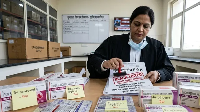 उत्तर प्रदेश में दवाओं की गुणवत्ता जांच, यूपी में दवाओं के 14 बैच फेल, सरकारी अस्पताल दवा गुणवत्ता मामला, उत्तर प्रदेश दवा समाचार, यूपीएमएससीएल की कार्रवाई, दो दवा कंपनियां ब्लैकलिस्ट, आयरन फोलिक एसिड टैबलेट जांच, आयरन की गोली गुणवत्ता जांच, उल्टी रोकने वाली दवा, ओन्डैनसेट्रान एचसीएल 4 एमजी, बायोजेनेटिक ड्रग्स प्राइवेट लिमिटेड, मैक्सकेम फार्मास्यूटिकल्स, जे रीभा यूपीएमएससीएल, लखनऊ स्वास्थ्य समाचार, उत्तर प्रदेश स्वास्थ्य विभाग, सरकारी दवाओं की गुणवत्ता, दवा आपूर्ति पर रोक, फार्मा कंपनियों पर कार्रवाई, उत्तर प्रदेश स्वास्थ्य समाचार, लखनऊ राज्य ब्यूरो,UP medicine quality test, Uttar Pradesh medicine news, 14 medicine batches failed, substandard medicines Uttar Pradesh, UPMSCL action against pharma companies, UP pharma companies blacklisted, iron folic acid tablets quality test, ondansetron HCl 4 mg tablets, Biogenetic Drugs Private Limited, Maxchem Pharmaceuticals, J Reebha UPMSCL, government hospital medicine quality, Uttar Pradesh health news, pharmaceutical quality control India, substandard drug supply UP, medicine supply companies blacklisted, Lucknow health news, Uttar Pradesh government hospitals, pharma quality inspection, medicine batch testing,उत्तर प्रदेश में 14 बैच दवाएं फेल क्यों हुईं, यूपी में कौन सी दवा कंपनियां ब्लैकलिस्ट हुईं, UP medicine quality test latest news, UPMSCL blacklisted pharma companies 2026, iron folic acid tablets failed quality test UP, ondansetron tablet batch failed India, सरकारी अस्पतालों की दवा जांच लखनऊ, यूपीएमएससीएल दवा गुणवत्ता जांच की खबर, बायोजेनेटिक ड्रग्स ब्लैकलिस्ट, मैक्सकेम फार्मास्यूटिकल्स पर कार्रवाई, जे रीभा यूपीएमएससीएल बयान, Uttar Pradesh medicine quality news October 2026,Uttar Pradesh medicine quality test, iron folic acid tablets, ondansetron HCl 4 mg medicine, government hospital medicines India, UPMSCL pharmaceutical action, Lucknow medicine news,